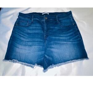 Nine West Denim Cutoff Shorts - Women's Size 14 - Frayed Hem & lots of‎ Stretch